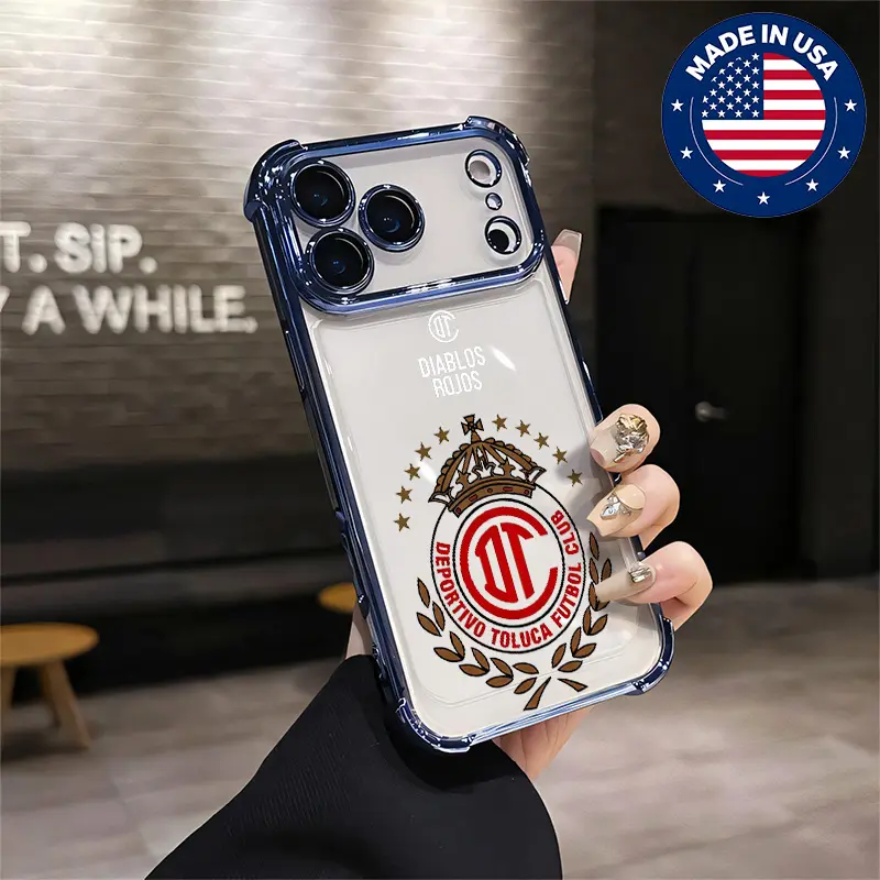Official Deportivo Toluca Diablos Rojos Liga MX Customized Patterned Silicone Phone Case - TPU, Airbag Corners, Shockproof, Anti-Scratch, Vintage Fashion Accessory for iPhone 16/15/14/13/12 Plus Pro Max, Drop Protection, Iphone 15, Scratch Resistant