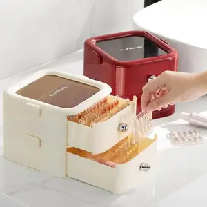 Large Capacity Nail Storage Organizer, 1/2/3 Layer Drawer Type Press-On Nail Storage Box, Desktop & Cosmetic Storage Case