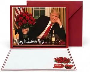 Funny Trump Valentine’s Day Card - "Making Love Great Again" - Republican Gag Gift for Him - High-Quality Roses & Wine Print Greeting Card with Envelope - Perfect for Conservatives