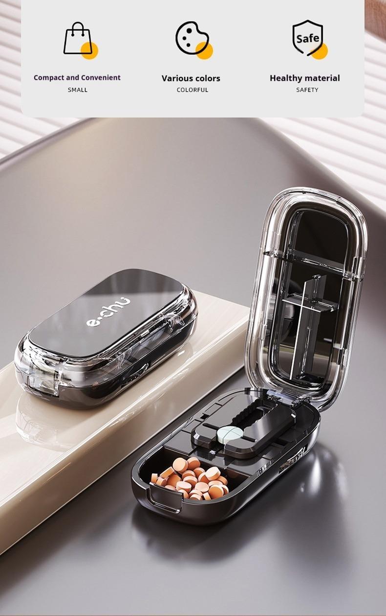 Adjustable Pill Cutter and Splitter for Multiple Pills with Precision Alignment for Small Tablets Compact Travel Friendly Design in Black Mini Wooden Book Storage Display Box Adjustable Pill Cutter with Blade Guard Adjustable Pill Cutter with Safe Blade