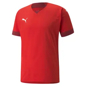 PUMA Mens Teamfinal V Neck Short Sleeve Jersey Soccer Cleats  - Red