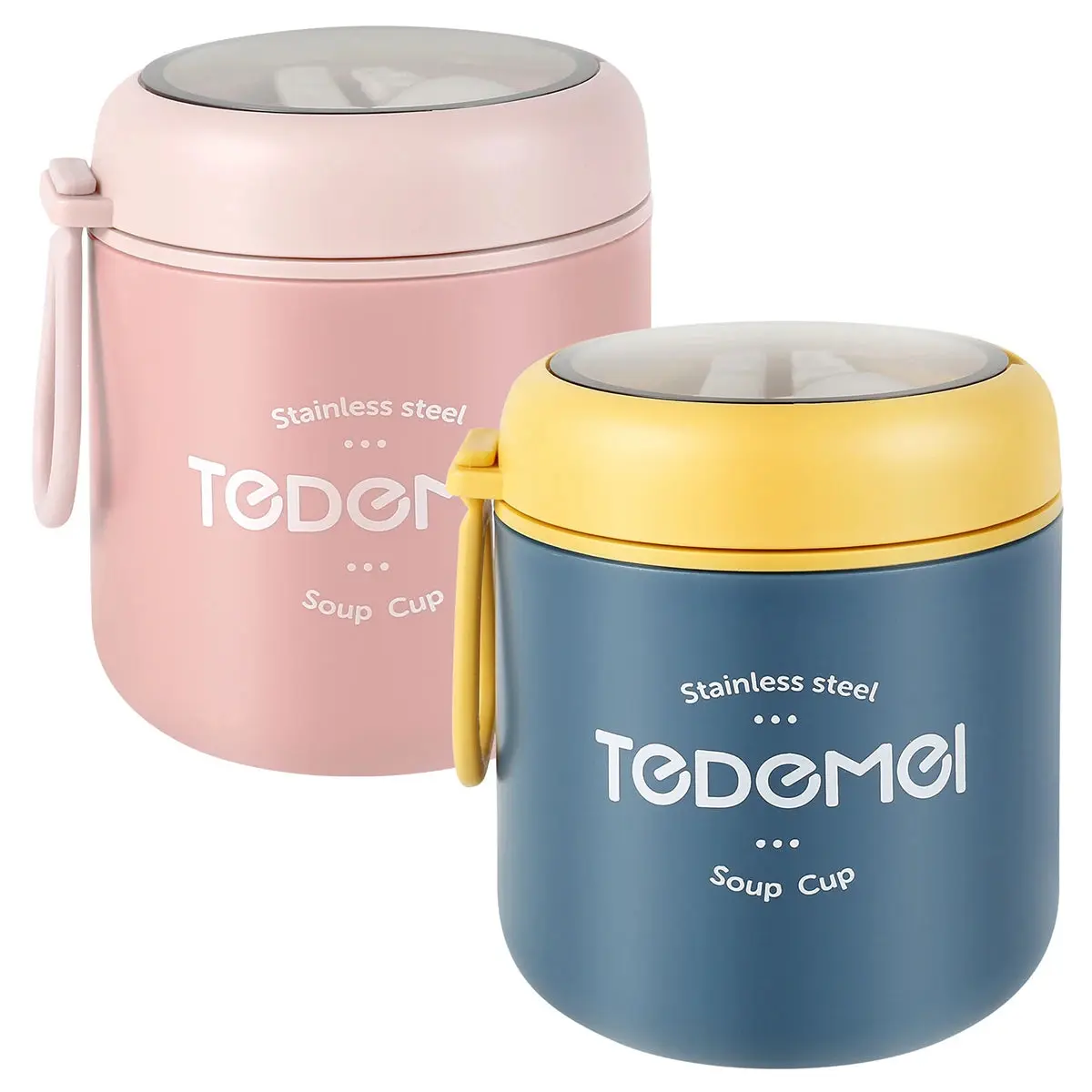 2/1Pc Food Thermal Jar 530ML Insulated Soup Cup Stainless Steel Thermos Containers Lunch Box Thermo Keep Hot Breakfast Bentobox