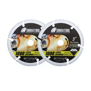 SHDIATOOL 3" 2pcs Brazed Diamond Metal Cutting Blade – 10mm Arbor | Steel, Rebar & Pipe | Angle Grinder Use