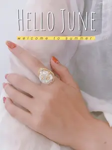 Handmade Baroque Pearl Wire-Wrapped Ring
