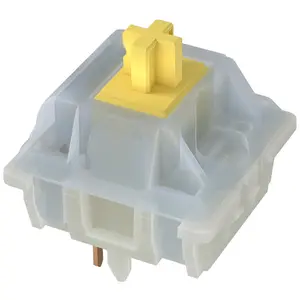 KS-3X1 Milky Yellow Linear Keyboard Switches, Full Milky Through-Hole LED 5 Pin Key Switches Compatible for MX Mechanical Keyboard (35PCS)