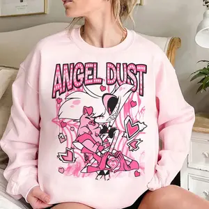 Hazbin Hotel Angel Dust And Fat Nugget Cute SweatShirt, Hazbin Hotel Characters Sweatshirt, Helluva Boss Sweaters