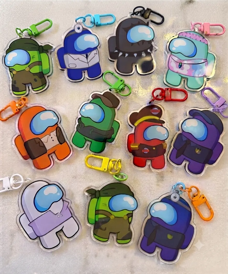 Among Us Show Crewmate Keychains / Fanmade, Cute, Durable, And Perfect For Bags, Keys, Or Gifts.