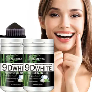 9D bamboo charcoal tooth powder for deep oral cleaning and teeth whitening; keeps breath fresh and brings a radiant smile. Suitable for daily and travel oral care—an essential for oral hygiene, supports dental health, and is suitable for everyone.