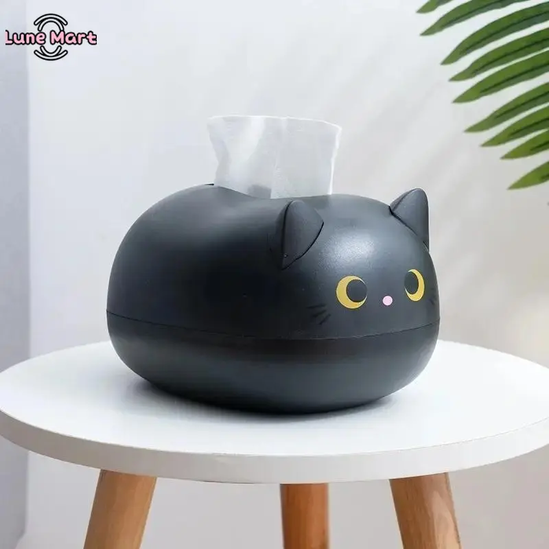 Modern Cartoon Cat Bathroom Accessory, Eco-friendly Plastic Tissue Dispenser, Multifunctional Decor for Home and Kitchen