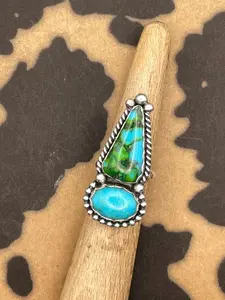 Cherrie-Green Mojave Turquoise Double Gemstone Ring