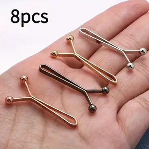 8pcs Seamless Sleeve Clips Set - Non-Slip Alloy Clips for Tightening Waist, Fastening Scarves - Mixed Colors: Rose Golden, Golden, Silver, Metallic, Seamless Clips