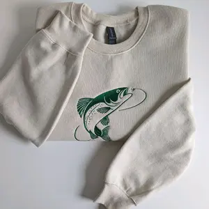Catch of the Day Embroidered Trout Crewneck Sweatshirt