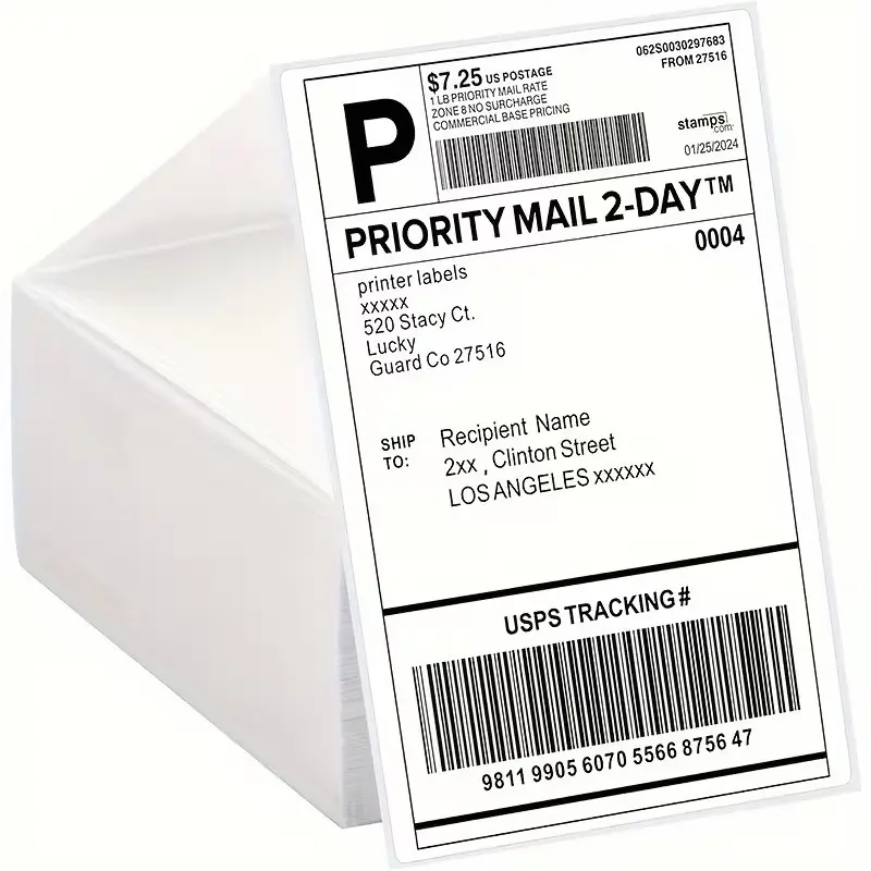 High-Quality Thermal Label Paper 4x6 Inches, Suitable for Thermal Printers, Thermal Shipping Printer, Thermal Label Maker, Label Printing, Logistics, Transportation, Warehouse Management, 500 Sheets Pack