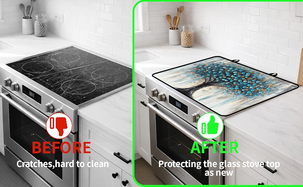 JOYFINITY Stove Top Cover with Non-Slip Rubber Coating, Glass Stove Top Protector, Extends Countertop Space and Protects Your Stove from Scratches