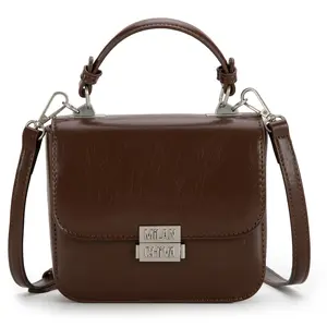 Milan Chiva Small Top Handle Handbag for Women Elegant and Versatile Purse Perfect for Any Occasion Brown Leather Crossbody