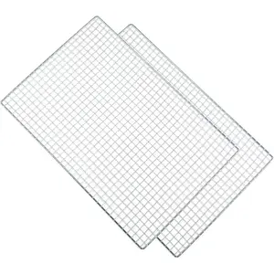 Roasting Racks, 2 Pcs 11.8 Inch x 7.9 Inch Stainless Steel Grill Racks Grid Net for Baking and Cooling of Barbeque in Oven, Party, Dinning and Outdoors (2, 15.7 inch x 9.8 inch)