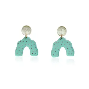 Frosted Scallop Arch X Earrings
