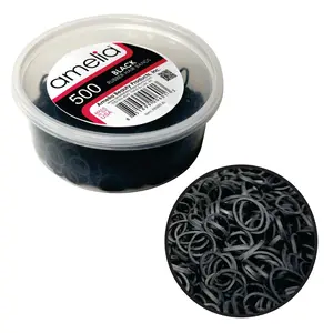 Beauty  Count Small Rubber Bands for Hair – ½" Black- Made in USA - Recloseable Container - Mini Hair Elastics for Braids, Ponytails, Cornrows & Twists – Strong Hold Ponytail Holders