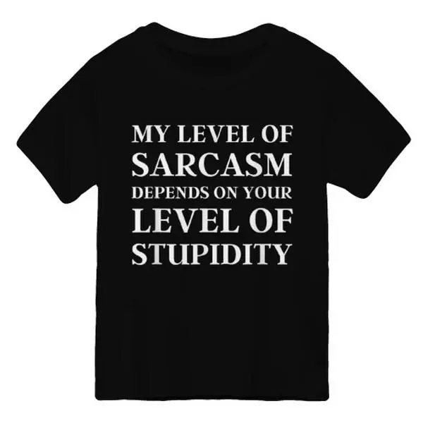 My Level of Sarcasm Graphic T-Shirt, Oversized Casual Unisex Shortsleeve Top, Soft Cotton Fabric Gen Z Streetwear, Tshirt, Round Neck, Apparel, Funny, 100% Cotton, Humorous Text