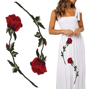 Bohemian Rose Embroidered Fabric Patches, Sewable Iron-On, DIY Decoration for Clothing Backpack Sweater Vintage Stickers