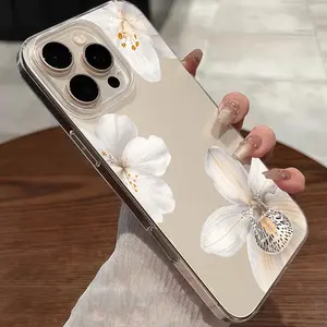 Transparent Floral Pattern UV Printed Phone Case for iPhone 11 12 Pro 13 Pro 14 15 Plus 15 Pro Max 16 17 Air Series