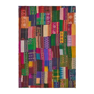 Ox Bay Traditional Patola Kantha Throw Blanket