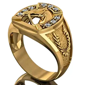 1pc men's nugget ring, hip-hop style horse head pattern, suitable for daily wear, meaningful gift for loved ones