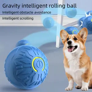 Interactive Dog Toy Ball, USB Rechargeable Automatic Rolling Fetching Chew Toy, Interaction, Fun Pet Entertainment for Small Cats Dogs