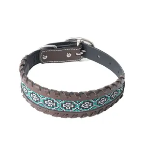 Freedom Trail Dog Collar In Black & Turquoise