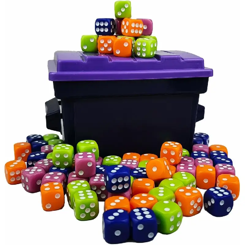 Dumpster Dice Quick-Paced Family Dice Game with Garbage Toss Challenge 80 Colorful Dice Set&Graffiti Sticker Pack for 2-6 Players,Perfect Interactive