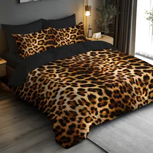 2/3 Piece Digital Printed Bedding Set, Animal Pattern Design, 3D Embossed Ultra Soft Fleece Fabric, Suitable for Bedroom, Hotel or Dormitory Use (1* Duvet Cover + 1/2 Pillowcases)