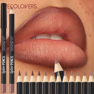 12pcs/set Nude Lip Liner, Stackable, Highly Pigmented,  Gentle and Delicate, Create A Variety of Color Makeup for Your Lips
