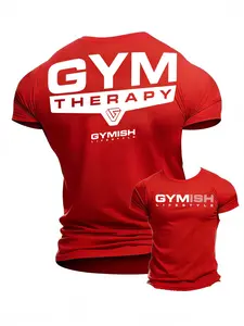 Gym Fitness Training Sportswear, Gym Coach/fitness Enthusiast Wear, Gym Letter Power Print Design, High Elastic Breathable Quick-Dry Fabric