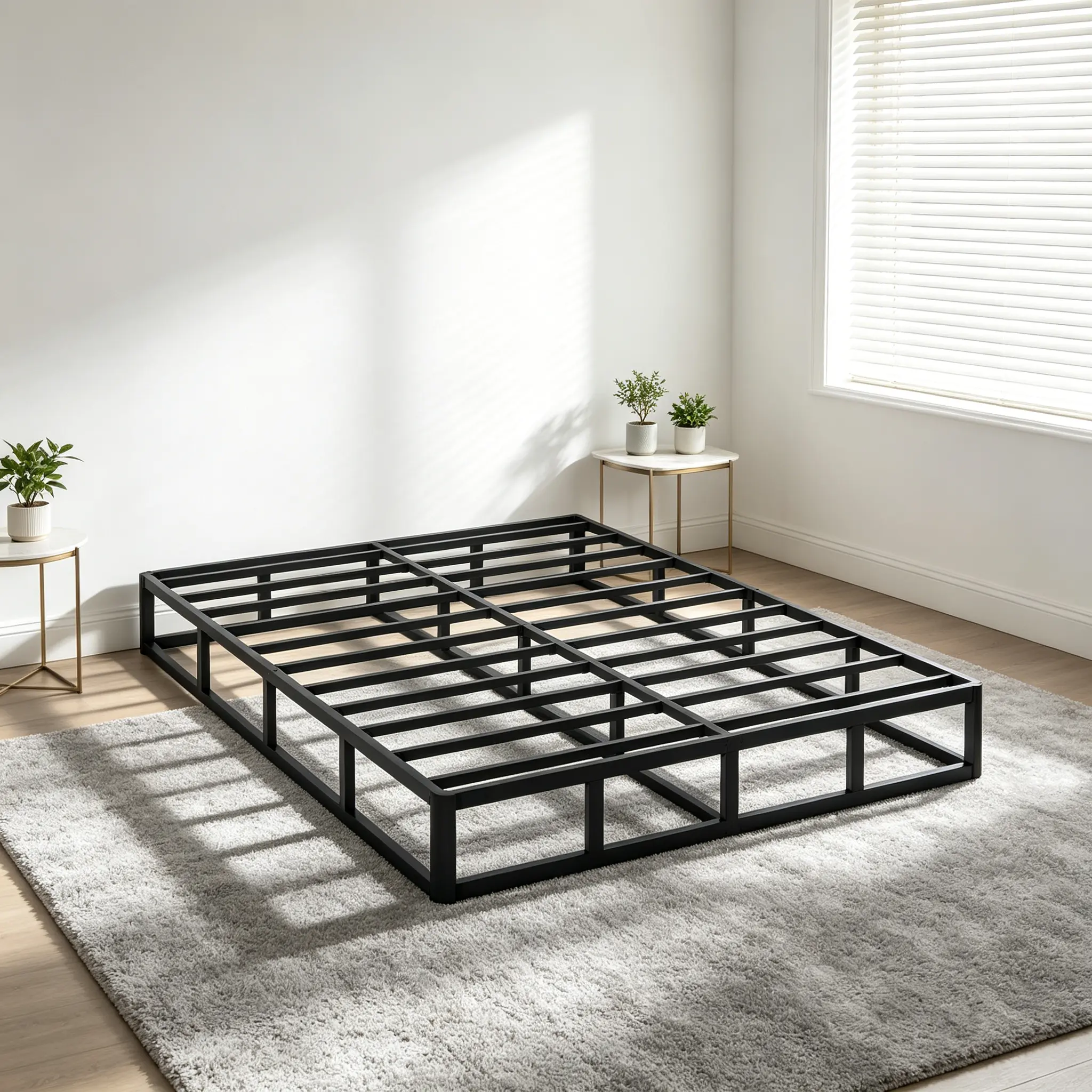 Edenza-Box Spring King, 7  Inchs High Metal Twin Full Queen King Size Box Spring Only, Heavy Duty Mattress Foundation with Fabric Cover, Easy Assembly, Quiet Noise Free, Non Slip, Black Heavy Duty Queen Size Bedroom Furniture