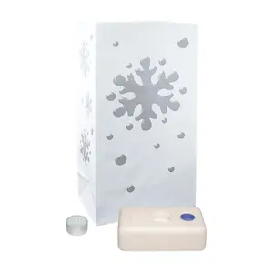 LumaBase Candle Luminaria Kit - Snowflake (12 Count)