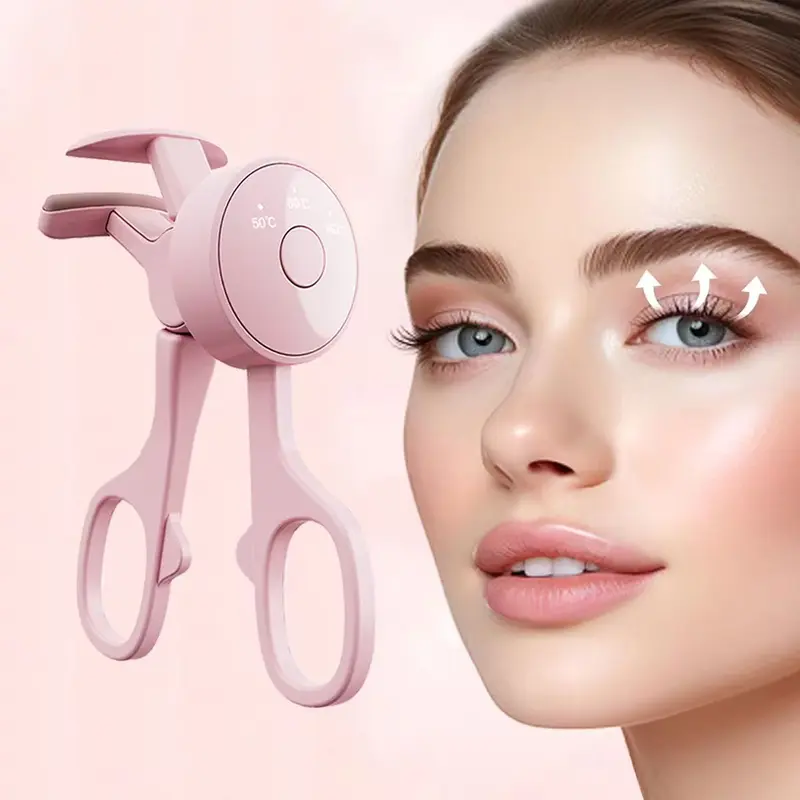Mini Electric Heated Eyelash Curler - Eye Makeup Tool with LED Display, 3 Temp Settings, USB Rechargeable, Preheat 30 Sec, Sensitive Safe, 24H Long-Lasting Natural Curling, Perfect Gift for Friends techvibes