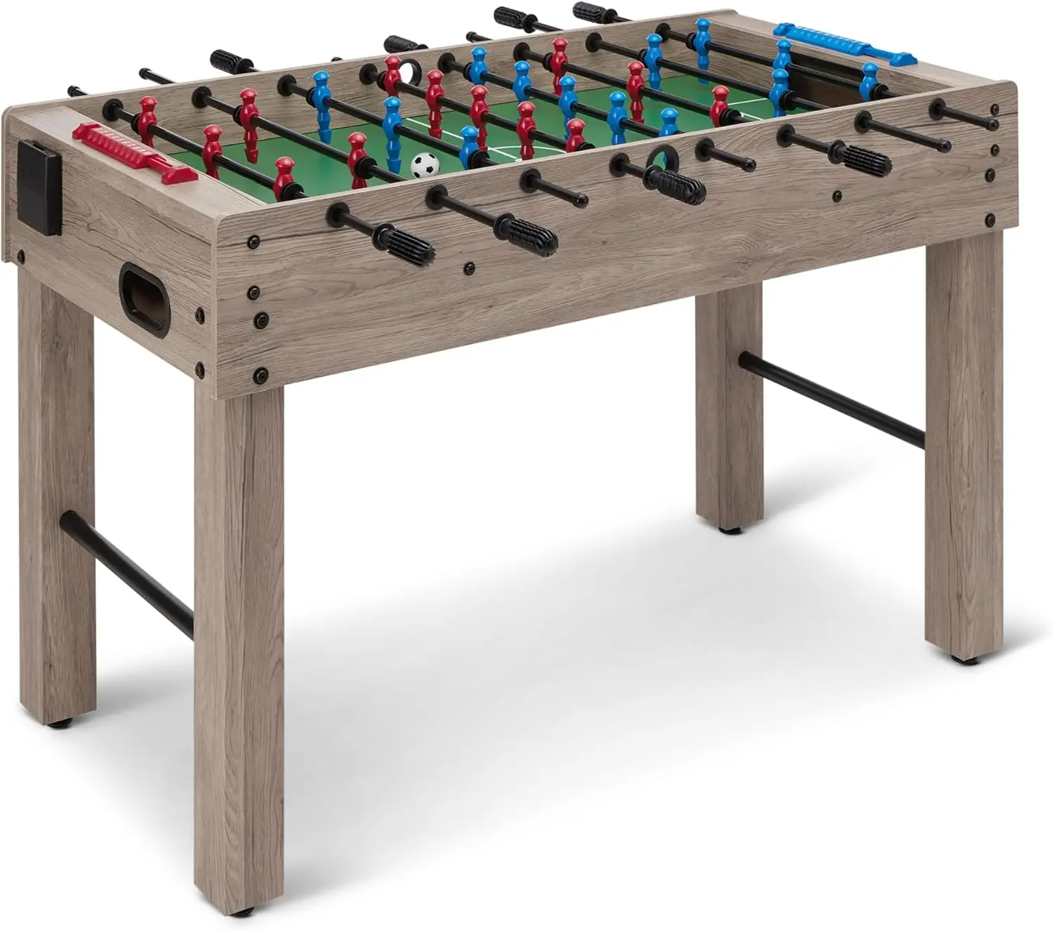 Foosball Oak 48-Inch Game Room Size Foosball Table, Table Football Arcade Game with 4 Balls and 2 Cupholders for Kids & Adults Family time and Parties
