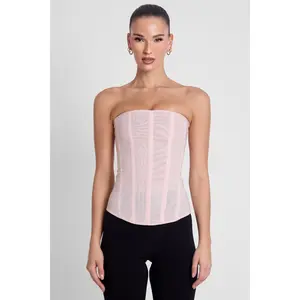 Muse Mesh Corset Top - Pink