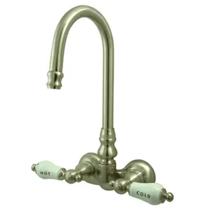 Kingston Brass  Hi-Rise Spout Clawfoot Tub Filler - Brushed Nickel Finish