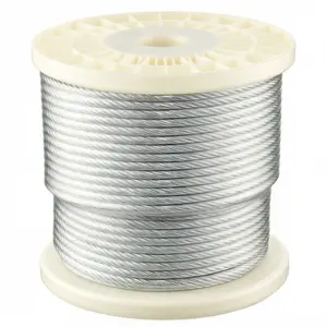 VEVOR 1/4 Inch Wire Rope 250 ft Length Zinc Galvanized Carbon Steel Cable with Gloves 7000 lbs Breaking Strength 7 x 19 Strands for Deck Railing System Garden Trellis