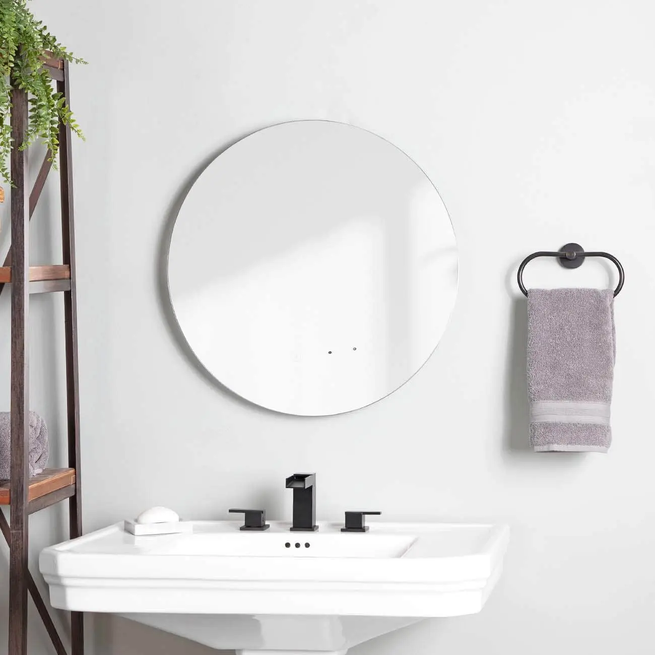 24" Modern Home LED Anti-Fog Bathroom Mirror with Motion Sensor