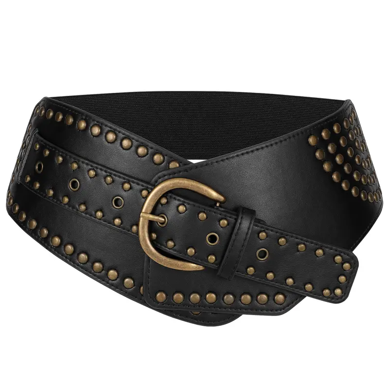 2 Pack Women Skinny Studded Belt Fashion Leather Waistbelts  display picture 1