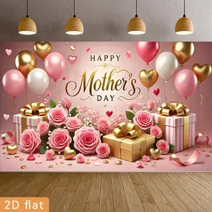 First Birthday Cute Party Backdrop Baby Celebration Backdrop Happy Theme Background Cloth Birthday Tapestry Wall Hanging Photography Background Polyester Fiber Home Room Garden Party Event Studio Decor Studio Prop Wall