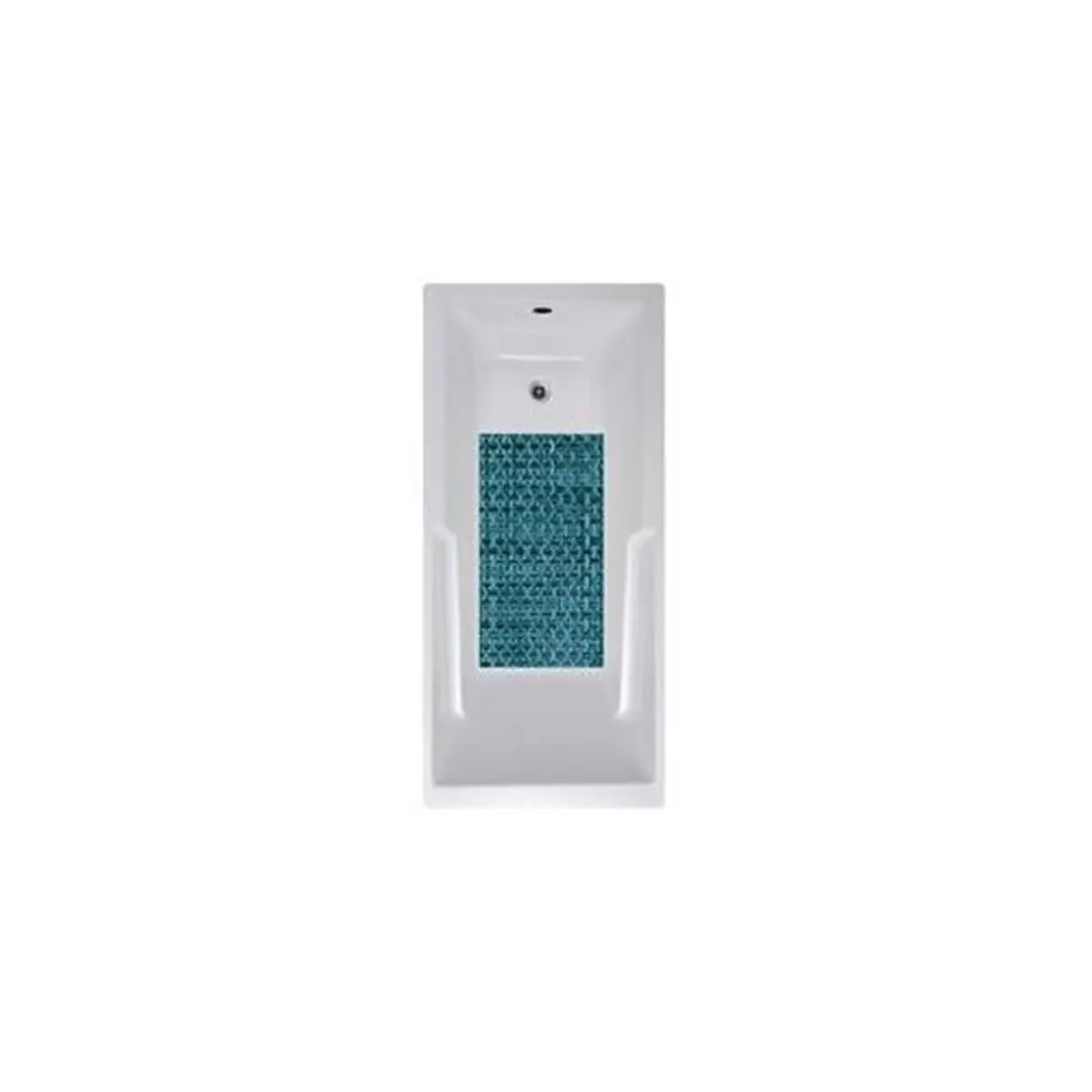 212 MAIN Flat Weave Non Slip Bathroom Rug Set - 14x27 in. Antimicrobial Rectangular Peel-and-Stick Indoor Tub Safety Decorative Bath Mat (NSM-WWBL Woven Blue)