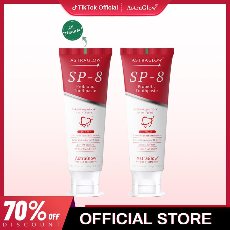 AstraGlow SP-8 Probiotic Toothpaste for Sensitive Teeth with Whitening & Fresh Breath Benefits Rich in Powerful Probiotics Official Store