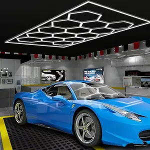 SEURON Hexagon Garage Lights LED Super Bright 5000K 534W 64080LM 100-277V Hex Ceiling Shop Light Fixture for Home Gym, Wall Mount Lighting for Garage Workshop (14 HEX)