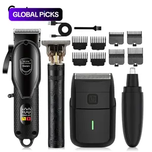 Professional Cordless Hair Clipper & Beard Haircut for Men, Cordless Clippers Set, 1 Set Rechargeable Grooming Kit, Perfect Gift for Dad, Travel Friendly Durable Design for Home Or Barber Use, High Quality Trimmer #GLOBAL PICKS