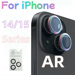 Eagle Eye Lens Circle for Apple iPhone 15/15plus/15pro/15promax/14/14plus/14pro/14promax Series, Metal Ring + 9h Tempered Glass Protector