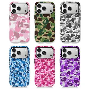 Pink Camouflage Green Camouflage Gray Camouflage Blue Camouflage Hot Pink Camouflage Purple Camouflage Phone CaseSuitable for iPhone 17/16/15/14/13/12/11 ProMax/Plus Impact Resistant Hard Case with