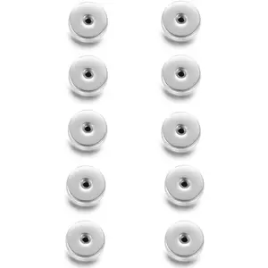 Renkovte Flat Screw Backs Replacement for Stud Earrings,10Pcs Stainess Steel Flatbacks for Ear Piercing,Security Screw Backs to Prevent Missing Earrings (Silver)